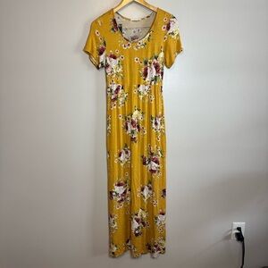 Entro Floral Long Dress Large Floral Easter Split Leg Spring Maxi